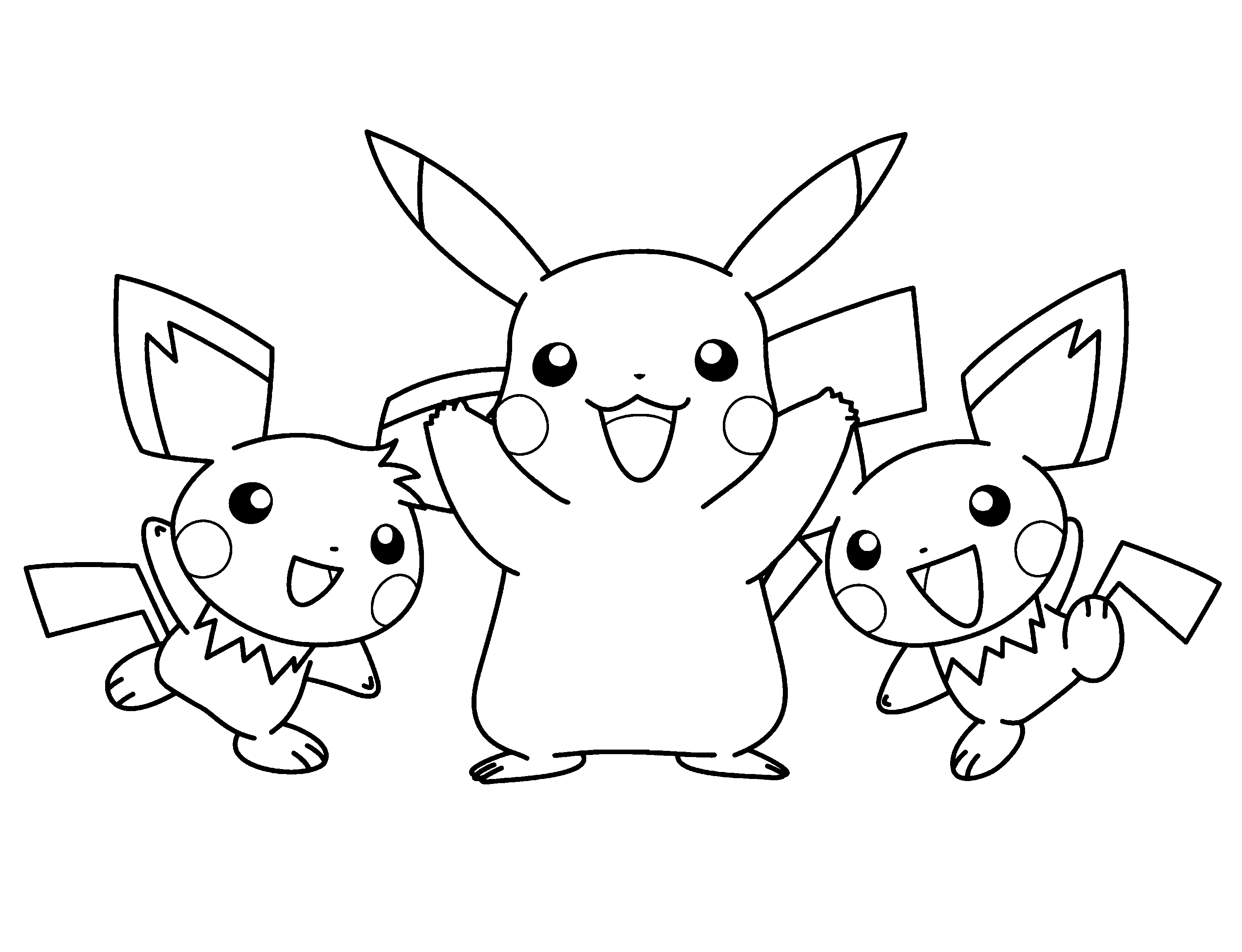 Coloriage Pichu et Pikachu